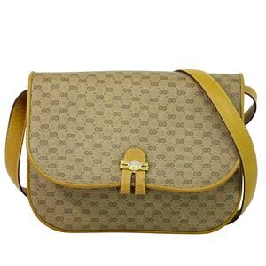 Gucci Leather GG Marmont Pouch Crossbody Bag Beige